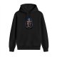 Black Hoodie With Fantasy Warrior In Portal Graphic Print