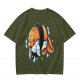 Olive T-Shirt With Cute Clownfish Sushi Graphic Print