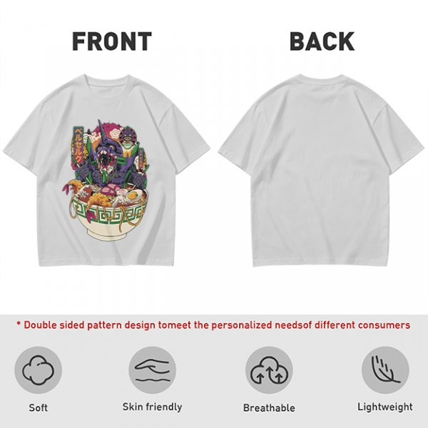 Anime Mecha Robot Ramen Bowl Graphic T-Shirt