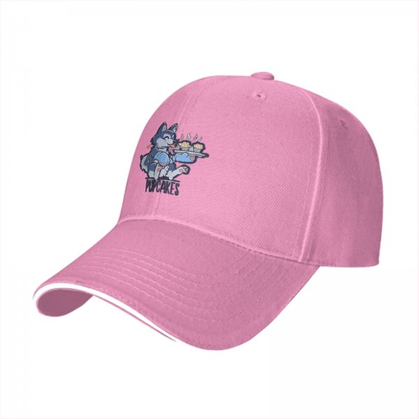 Black Baseball Cap With Cute Husky Holding Pupcakes Art