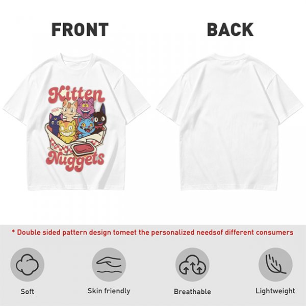 Olive graphic t-shirt with kitten nuggets print