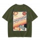 Olive t-shirt with retro guide to adulthood VHS-style print