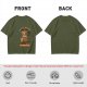 Olive t-shirt with coffee moka pot mouse shop graphic and coffee love quote