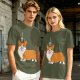 Olive Green T-Shirt With I Love My Corgi Graphic Print