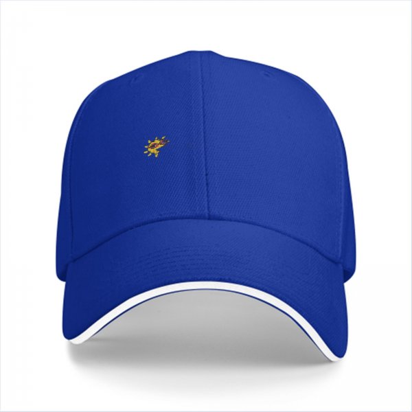 Black Baseball Cap With Small Embroidered Sun Design