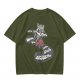 Olive graphic tee with raccoon driving car and 'Way to make bad decisions' text