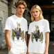 Olive T-Shirt With Frog Pentagram Ritual Graphic Print