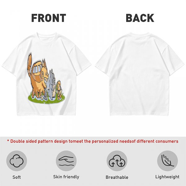 Olive T-Shirt With Whimsical Forest Creature Artwork Print