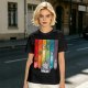 Dungeons and Dragons Polyhedral Dice Rainbow Graphic T-Shirt