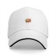 Black baseball cap with small angry pot character graphic