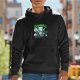 Black hoodie with zombie protest graphic print
