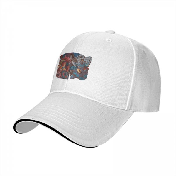Black Baseball Cap with Fantasy Character Group Art Print