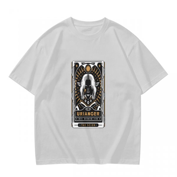 Olive T-Shirt with Urianger Tarot Card Style Graphic Print