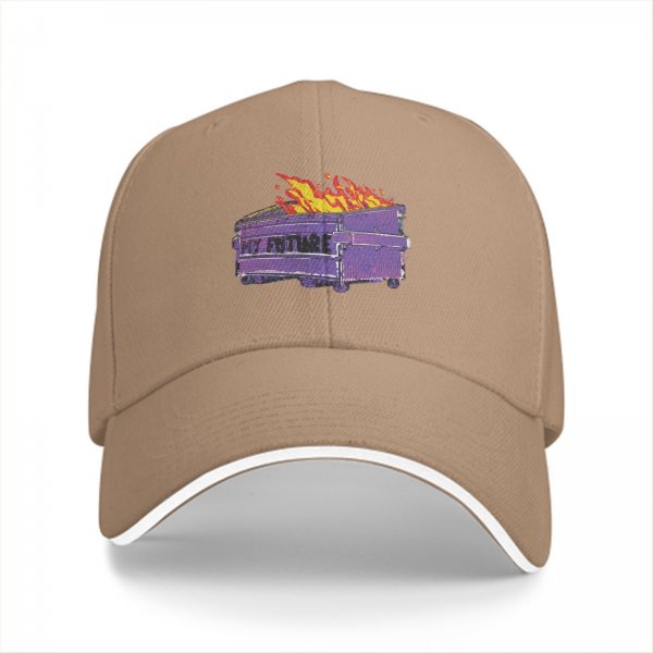 Black baseball cap with burning dumpster my future graphic