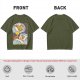 Olive graphic t-shirt with sleeping person and 'Achieve Your Dreams' text