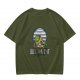 Olive green graphic t-shirt with Tonberry 'Good Night' print