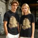 Olive Green T-Shirt With Cartoon Droopy Pug Graphic Print