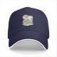 Black Baseball Cap with Anime Pirate Ship Graphic Print