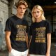 Olive Graphic T-Shirt With 'Caution May Bite Before Caffeine' Angry Cat Print