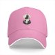 Black baseball cap with black and white cat moon graphic