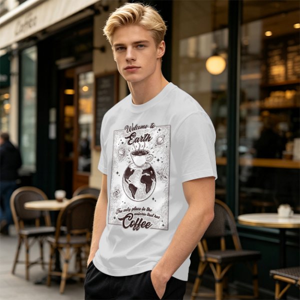 Welcome to Earth Coffee Lover Graphic T-Shirt