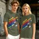Studio Ghibli Characters Rainbow Stripe Graphic T-Shirt
