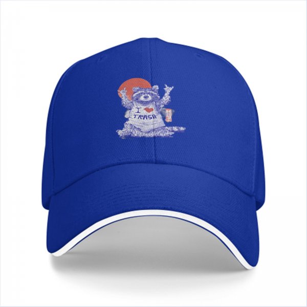 Black Baseball Cap With Raccoon I Love Trash Graphic