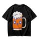 Olive T-Shirt With Cute Kawaii Beer Mug Graphic