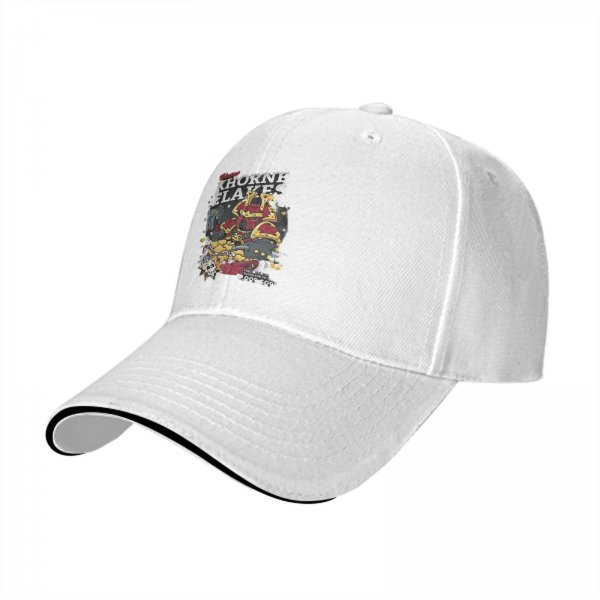 Black baseball cap with Khorne Flakes fantasy warrior print