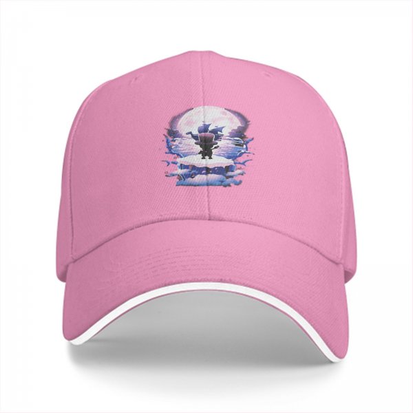 Black Baseball Cap With Fantasy Moonlit Character Art Print