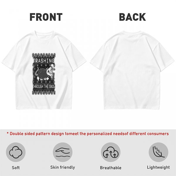 Trashing Through The Snow Christmas Rat Graphic T-Shirt