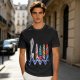 Olive T-Shirt With Shark And Colorful Ghost Creatures Print