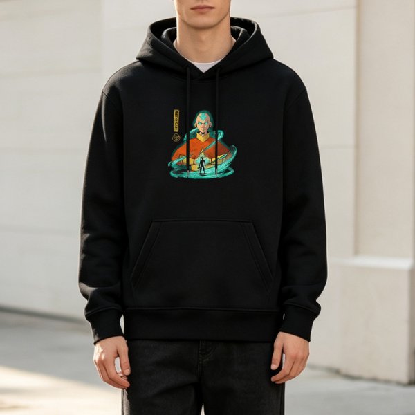 Avatar Aang Graphic Black Hoodie