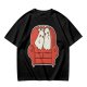 Olive T-Shirt with Cute Ghosts on Red Armchair Graphic