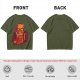 Olive T-Shirt With Nerdy Ginger Cat Reading Book Print