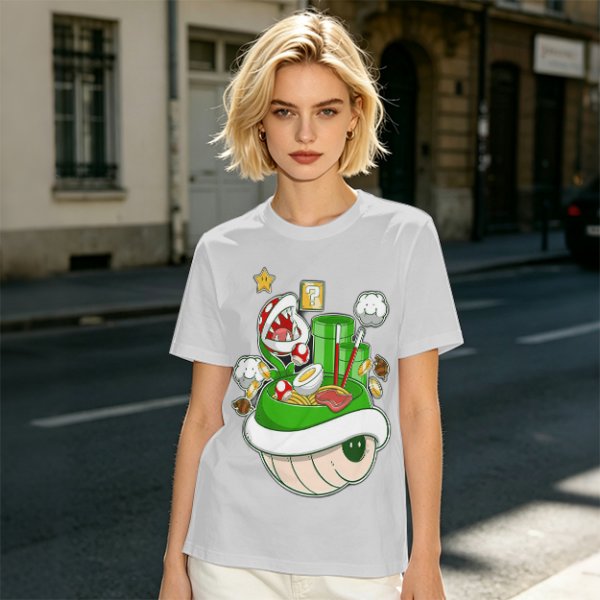 Super Mario Themed Ramen Graphic T-Shirt