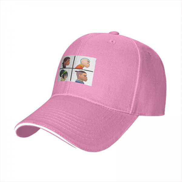 Black baseball cap with Avatar: The Last Airbender character profile prints
