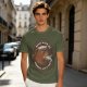 Olive t-shirt with bear captain fishing pun graphic