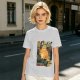 Olive t-shirt with vintage comic style 'I Blew Up The Cat!' print