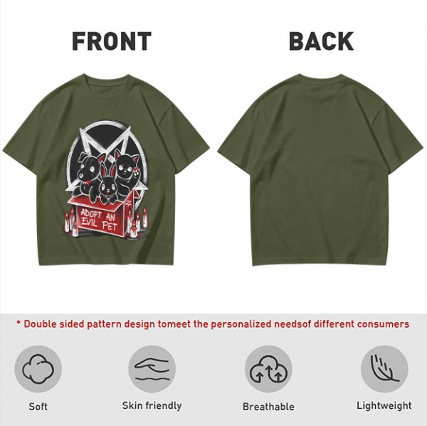 Adopt An Evil Pet T-Shirt With Pentagram And Spooky Animal Art