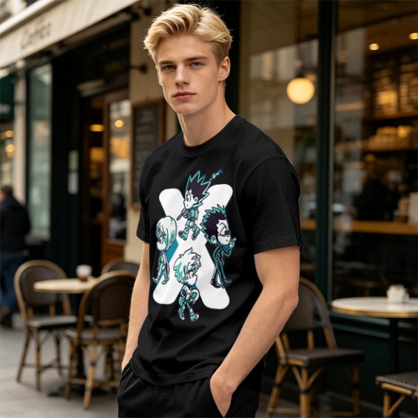 Hunter x Hunter Chibi Characters Graphic Olive T-Shirt