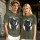 Olive T-Shirt With Sorry I Can't Black Cat Graphic Print