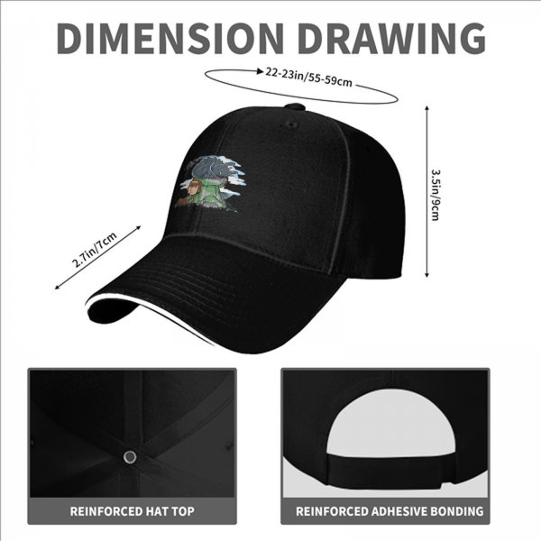 Black Baseball Cap Featuring How to Train Your Dragon Hiccup and Toothless Art