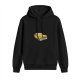Black Hoodie With Vintage Yellow Taxi Graphic Print