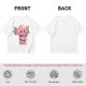 Olive T-Shirt With Cute Axolotl Holding Hot Drink Print