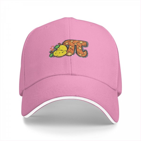 Black Baseball Cap With Pi Pie Lemon Graphic Design