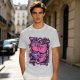 Olive T-shirt with playful bear-fruit graphic print
