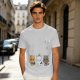 Olive T-Shirt With Cute Kitten Illustrations And Text Print