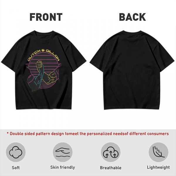 Olive T-Shirt With Dutch & Dillon Arm Wrestling Neon Graphic