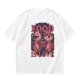 Olive graphic t-shirt with food is love and cartoon animal design